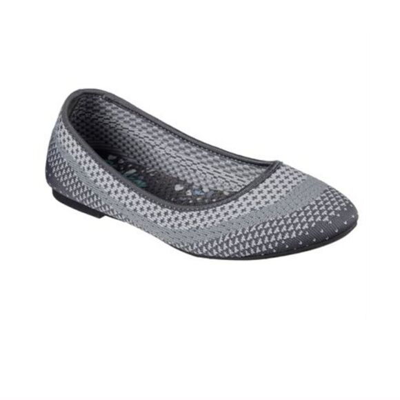 Skechers Cleo Gray Hot Dot Ballet Flats 8 - Picture 1 of 7